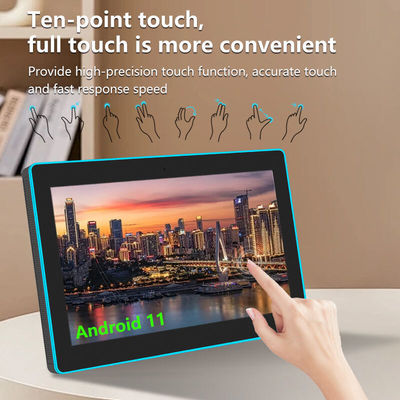 13.3 inch muur gemonteerde conferentieruimte tablet NFC/RFID POE commerciële Android tablet omringend led licht