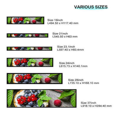 24 inch Ultra Wide Resolution Stretched Bar Type LCD Advertising Display De perfecte keuze voor supermarkt winkel
