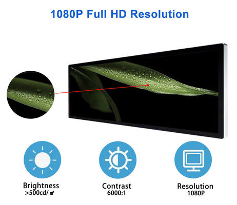 24 inch Ultra Wide Resolution Stretched Bar Type LCD Advertising Display De perfecte keuze voor supermarkt winkel