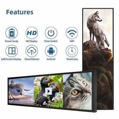 24 inch Ultra Wide Resolution Stretched Bar Type LCD Advertising Display De perfecte keuze voor supermarkt winkel