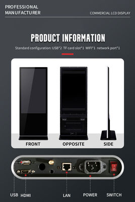 86 inch Supergrote verticale LCD-advertentie-scherm voor binnenkiosken
