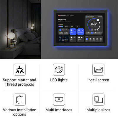 10,1-inch Smart Home Tablet met RK3566 CPU en Vierzijdige LED-lichtbalk - Wandmontage Android Bedieningsscherm