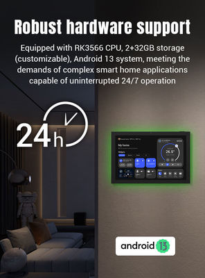 10,1-inch RK3399 Wandmontage Smart Home Control Tablet met Omringend LED-licht en Android 13