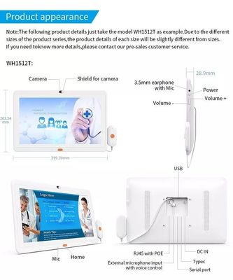 Ziekenhuis Android 1920X1080 13.3 inch medische tablet met handvat call center service