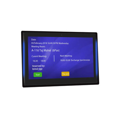 10.1 inch RK3399 2+16GB Wandgebouwde conferentieruimte Tablet NFC POE vergaderruimte reserveringssysteem met beide zijden licht