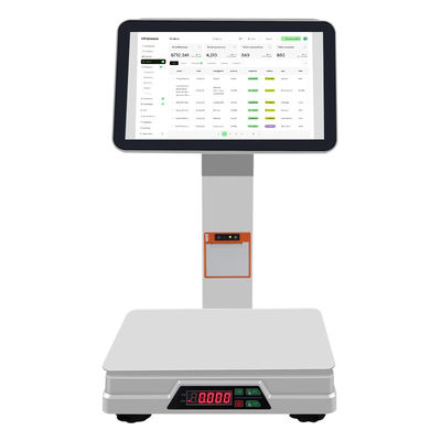 15.6+14 inch Dual Touch Screen POS Terminal met weegpan barcode scanner en thermische printer voor detailhandel