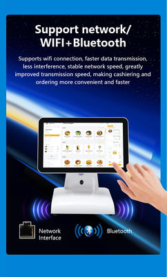 15 inch N2840 Desktop POS Machine Restaurant POS Terminal 2+32GB All in One POS systeem met klant display