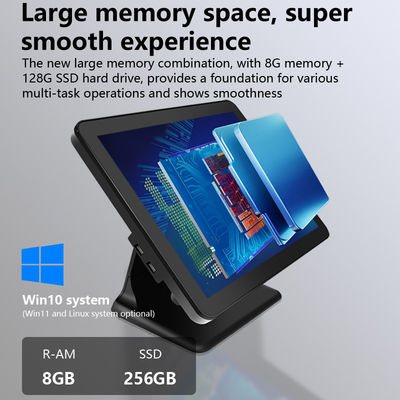Nieuw ontwerp 15 inch 60Hz Desktop Pos Terminal 8+256GB N100 CPU Retail Pos Kassa met printer en scanner
