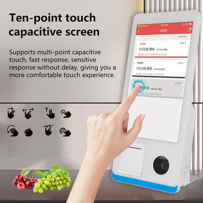 Restaurant Zelfbediening Bestel Kiosk Win 8+128GB Zelfbediening Betaalkiosk met printer Nfc QR-code scanner