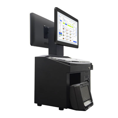 14 inch Dual Touch Screen Win7 POS Kassaregister i3 Cpu 4+64GB Desktop POS Terminal met Printer, Toetsenbord, Scanner
