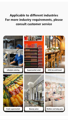 14 inch Dual Touch Screen Windows7 POS Kassaregister i3 Cpu 4+64GB Desktop POS Terminal met Printer, Toetsenbord, Scanner