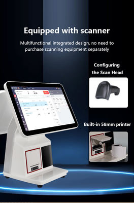 Fastfood POS-systeem 15,6" alles-in-één touchscreen kassa keukendisplaysysteem bestelprinter NFC QR-betalingsterminal