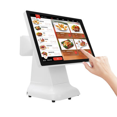 Win Kassa POS Machine Eenvoudige Stijl Plastic Ontwerp en 15,6 Inch Dubbel Scherm All-in-One voor Win