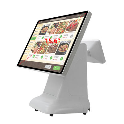 Win Kassa POS Machine Eenvoudige Stijl Plastic Ontwerp en 15,6 Inch Dubbel Scherm All-in-One voor Win