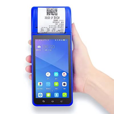 5.5" Handheld Android POS-systemen Kassa Machine Touchscreen Mobiele POS-terminal WiFi USB NFC Betaling voor Detailhandel Blauw