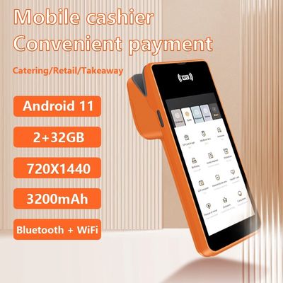 Android 11 5,45 inch Handheld POS Terminal met 58mm Thermal Printer NFC WiFi USB Connectivity en 32GB/64GB Memory Best