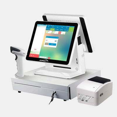 Restaurant bestellen Android POS Machine met 15,6 inch Dual Screen en Intel Celeron J1900 CPU