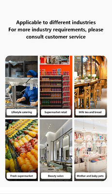 Supermarkt POS-systeem 15,6 inch dubbel aanraakscherm met ingebouwde weegschaal printer draadloos protocol NFC-interface VGA