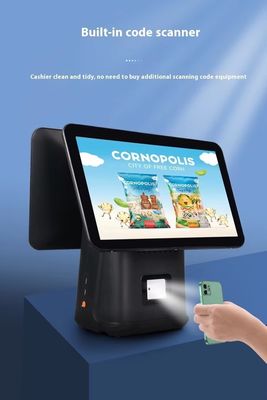 Retail Restaurant Billing Machine 15,6 inch Dual Screen POS-systeem met Win-besturingssysteem en Android POS