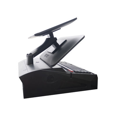OEM ODM 15,6 inch dual screen Win 7 POS kassa N2840 CPU 2+32GB desktop POS terminal met 58mm printer, toetsenbord