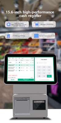 15,6 inch POS-kassa met dubbel scherm, I3-processor, 4+64GB, Retail POS-systeem, Supermarkt POS-terminal