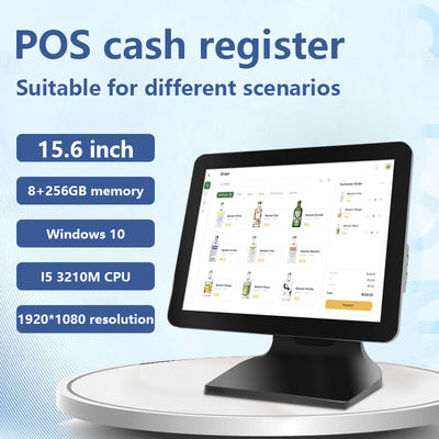 15,6" 8+256GB Grote Geheugen Pos Kassa 1080P Win10 Touchscreen POS Machine met Klantendisplay