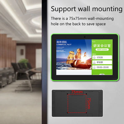 8-inch wand gemonteerde Android Tablet PC met 4-zijdige LED-lichten en POE NFC voor Smart Home en vergaderruimte boeking