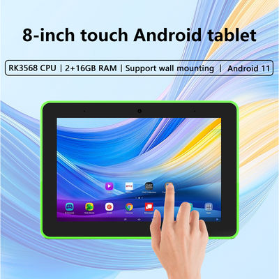 8-inch wand gemonteerde Android Tablet PC met 4-zijdige LED-lichten en POE NFC voor Smart Home en vergaderruimte boeking