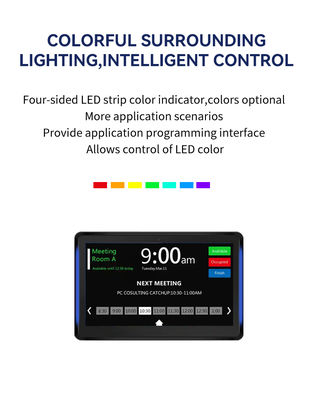 10.1 inch wand gemonteerde Android tablet pc met LED lichtbalk en RK3566 Quad Core voor conferentie display