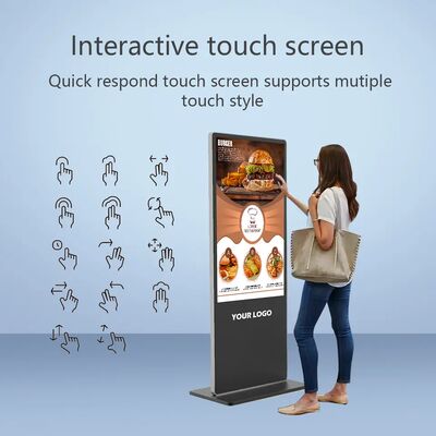 43 Inch Vloerstaande Digitale Signage LCD Reclame Displays Touchscreen Smart Kiosk Poster Speler voor Winkelcentrum