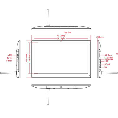 17.3 inch RK3399 Wandgebouwde Android Tablet met POE-ondersteuning en Full HD Touchscreen