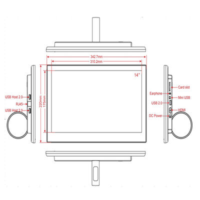 15 inch All-in-One Touchscreen PC met 10-punts capacitieve touch, 1920x1080 Full HD-scherm en Quad Core RK3399 processor