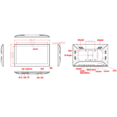 15,6 inch ultradunne alles-in-één touchscreen pc met 8 GB ROM, wifi, RJ45 en PoE