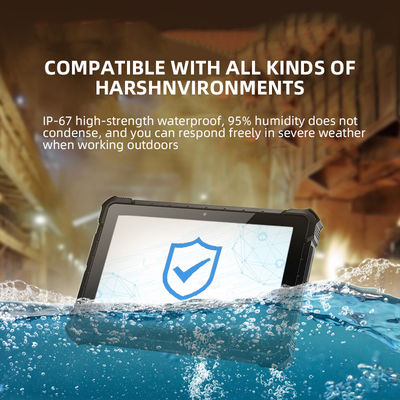 8-inch IP68 robuuste biometrische tablet PC met vingerafdrukken en gezichtsherkenning