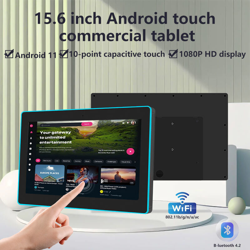 15.6 inch RK3566 NFC POE Power Tablet PC Wandmontage Meeting Android Tablet Met Led Light
