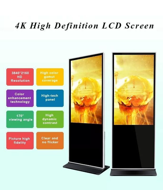 Indoor 55-inch LCD-advertentie-speler met vloerstandend ontwerp en digitale signage