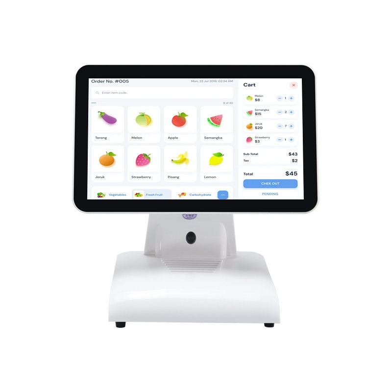 15 inch N2840 Desktop POS Machine Restaurant POS Terminal 2+32GB All in One POS systeem met klant display