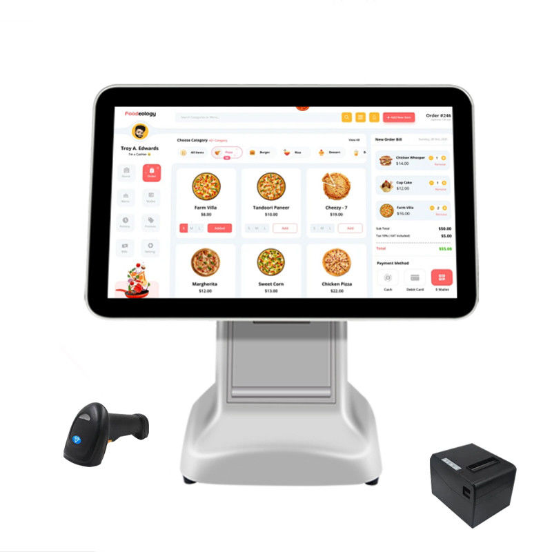 Product Contante Terminal 15.6 Inch Android POS Alles-in-één Supermarkt Mini Kassa met Kleurenprinter Uitvoer