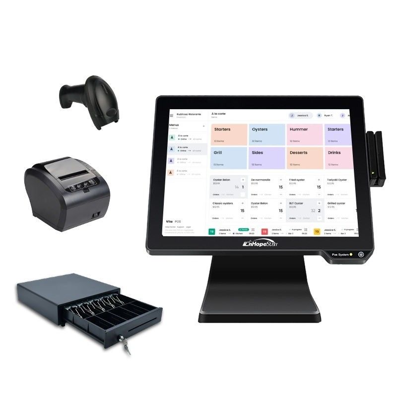 CE ROHS Goedgekeurd OEM Restaurant Detailhandel Factuurprinter Touch Pos Kassier Machine POS Terminal Kassaregister Alles-in-één POS Systemen