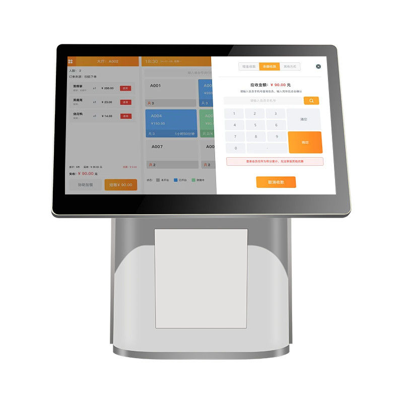 DDR3 2G Geheugen 15,6 inch Bureau Touchscreen Zelfbestelling Betalingskiosk voor Contantloze Betaling en Restaurant