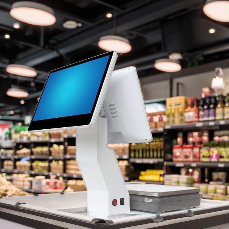 15,4 inch Dual Screen Win Touch All-in-One Weegschaal POS De Ultieme POS Oplossing voor Supermarkten en Hotels met WIFI/BT