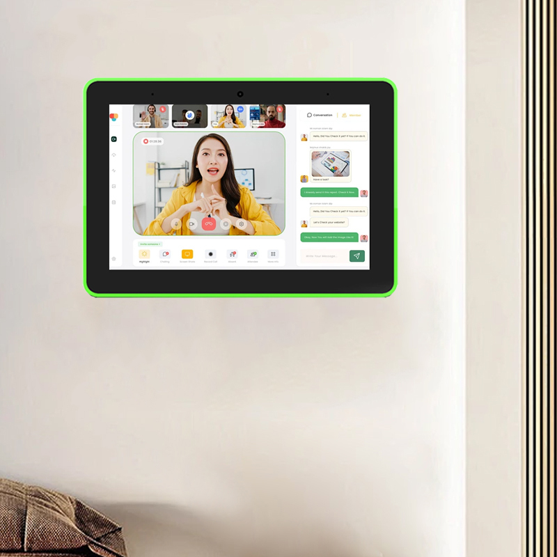 10.1 inch wandmontage zakelijk gebruik Android 14 tablet pc touchscreen Rockchip quad core LED licht voor vergaderruimte boeking planning systeem